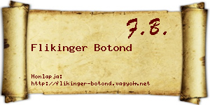 Flikinger Botond névjegykártya